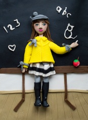 Back to school fashion illustration in Play-Doh for Vogue Bambini September 2016